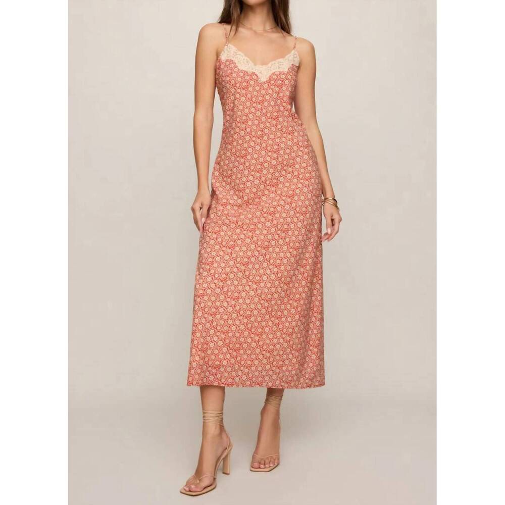 NEW Z SUPPLY emela iris floral midi dress in chili pepper